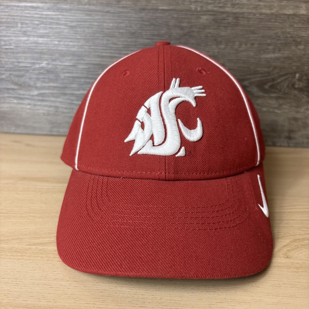 Washington State Cougars Hat Cap Strap Back Mens NCAA Football Dri-Fit Nike
